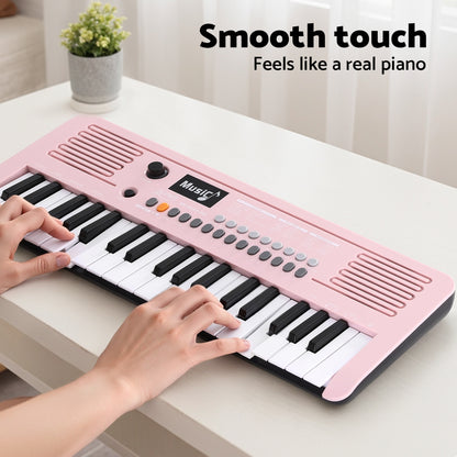 Alpha 37-Key Digital Piano Keyboard for Kids Beginners Electronic Keyboard Piano Gift Pink
