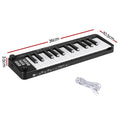 Alpha 25-Key MIDI Keyboard Controller USB Portable Black