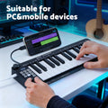 Alpha 25-Key MIDI Keyboard Controller USB Portable Black
