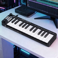 Alpha 25-Key MIDI Keyboard Controller USB Portable Black