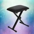 Alpha Piano Stool Adjustable Height Keyboard Seat Black Bench