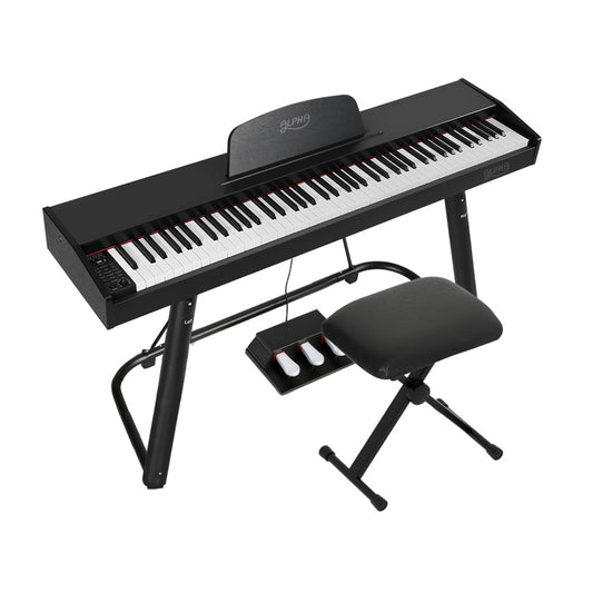 Alpha 88 Key Weighted Electric Piano Keyboard w/ Stand Stool