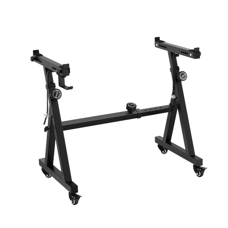 Alpha Piano Stand Heavy Duty Adjustable Z-Frame Wheels Black