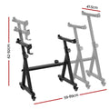 Alpha Piano Stand Heavy Duty Adjustable Z-Frame Wheels Black