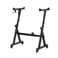 Alpha Piano Stand Heavy Duty Adjustable Z-Frame Wheels Black