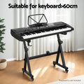 Alpha Piano Stand Heavy Duty Adjustable Z-Frame Wheels Black
