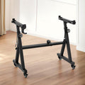 Alpha Piano Stand Heavy Duty Adjustable Z-Frame Wheels Black