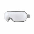 Livemor Eye Massager with Heat & Vibration | 180° Foldable Electric Eye Heat Mask with Bluetooth Music for Fatigue Relief | Rechargeable 3D Wrap-Around Temple Massager, White