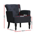 Artiss Wingback Armchair Charcoal