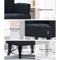 Artiss Wingback Armchair Charcoal