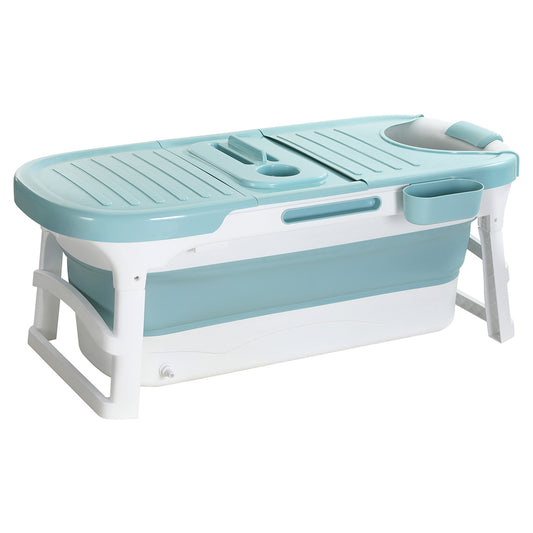 Weisshorn Foldable Bathtub 136x62cm Portable Spa Bath with Cover