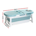 Weisshorn Foldable Bathtub 136x62cm Portable Spa Bath with Cover