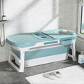 Weisshorn Foldable Bathtub 136x62cm Portable Spa Bath with Cover