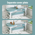 Weisshorn Foldable Bathtub 136x62cm Portable Spa Bath with Cover