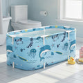 Weisshorn Foldable Bathtub 114x62cm PVC Inflatable Spa Bucket Blue