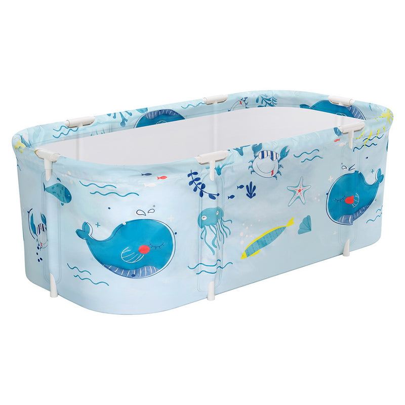 Weisshorn Foldable Bathtub 134x65cm Blue PVC Inflatable Spa Bucket