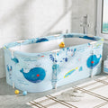Weisshorn Foldable Bathtub 134x65cm Blue PVC Inflatable Spa Bucket