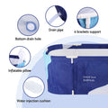 Weisshorn Foldable Bathtub 134x65cm Navy PVC Inflatable Spa Bucket