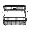 5-Star Chef 2 Tier Fruit Basket Bowl Detachable Kitchen Food Storage Stand