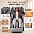 Livemor FLEX Full Body Massage Chair, Zero Gravity, Airbags, Recliner, Dual-Zone Waist & Calf Heat, 5 Auto Programs, 15cm Leg Extension for Different Height, Voice Control, Bluetooth Speakers