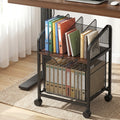 Artiss Mobile File Cabinet Rolling Locking Wheels Wood Top Black