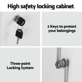 Artiss Steel Locker Cabinet 3-Point Lock Adjustable Shelves White