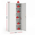 Astiss 180cm Steel Locker Cabinet Mental Storage 4 Adjustable Shelves