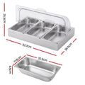 5-Star Chef 3 Pan Food Serving Display Stainless Steel with Clear Roll Top Cover