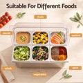 5-Star Chef 6 Pan Food Serving Display Stainless Steel Cooler Platter with Clear Roll Top Cover