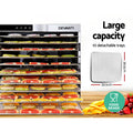 Devanti 10 Tray Food Dehydrator Stainless Steel