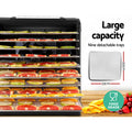 Devanti 9 Tray Food Dehydrator Stainless Steel