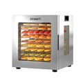 Devanti 10 Tray Food Dehydrator Stainless Steel Glass Door 850W
