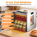 Devanti 10 Tray Food Dehydrator Stainless Steel Glass Door 850W