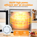 Devanti 10 Tray Food Dehydrator Stainless Steel Glass Door 850W
