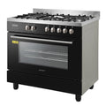 Devanti 90cm Dual Fuel Cooker Gas Cooktop Electric Oven 5 Burner