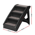 i.Pet Dog Ramp Steps Bed Sofa Car Pet Stairs Foldable Black