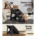 i.Pet Dog Ramp Steps Bed Sofa Car Pet Stairs Foldable Black