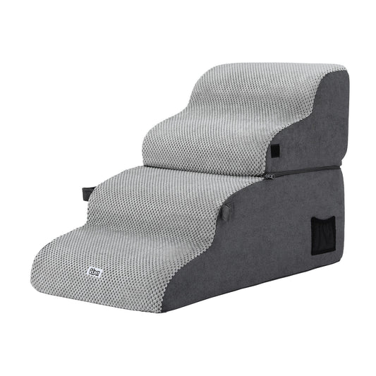 i.Pet Dog Stairs Bed 2-in-1 Sofa Car Foam Non-Slip Grey Washable