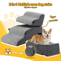 i.Pet Dog Stairs Bed 2-in-1 Sofa Car Foam Non-Slip Grey Washable