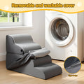 i.Pet Dog Stairs Bed 2-in-1 Sofa Car Foam Non-Slip Grey Washable