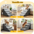 i.Pet Dog Stairs Bed 2-in-1 Sofa Car Foam Non-Slip Grey Washable