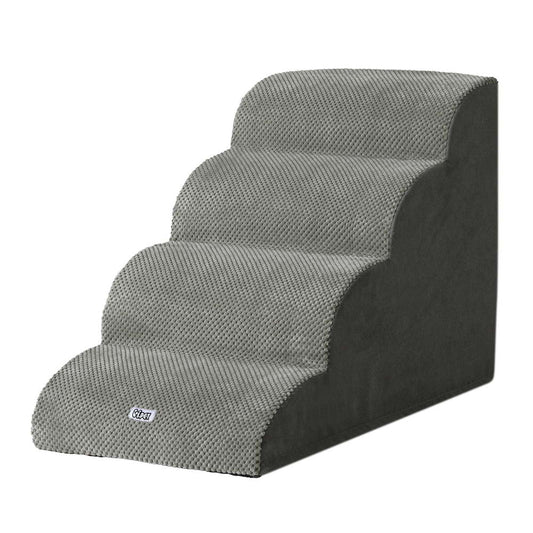 i.Pet 4 Tier Dog Ramp Steps Foam Pet Stairs Bed Sofa Car