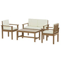 Gardeon 4pc Outdoor Sofa Set Wooden Couch Lounge Grey