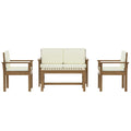 Gardeon 4pc Outdoor Sofa Set Wooden Couch Lounge Grey