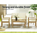 Gardeon 4pc Outdoor Sofa Set Wooden Couch Lounge Grey