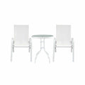 Gardeon 3PC Outdoor Bistro Set Table and Chairs Stackable Patio Furniture White