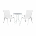 Gardeon 3PC Outdoor Bistro Set Table and Chairs Stackable Patio Furniture White