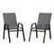 Gardeon 2PC Stackable Outdoor Dining Chairs Grey Patio Furniture