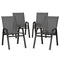 Gardeon 4PC Stackable Outdoor Dining Chairs Grey Patio Furniture