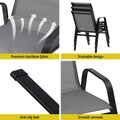 Gardeon 4PC Stackable Outdoor Dining Chairs Grey Patio Furniture